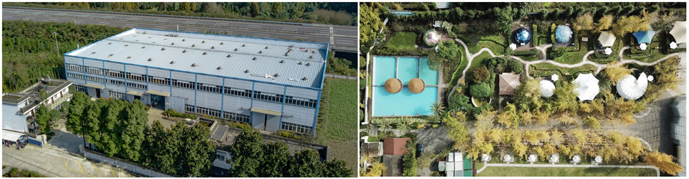 雪利野奢酒店工厂俯瞰图、馨野奢帐篷酒店俯瞰图